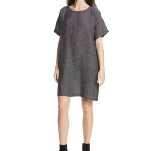 Eileen Fisher Organic Linen Blend Shift Dress Med